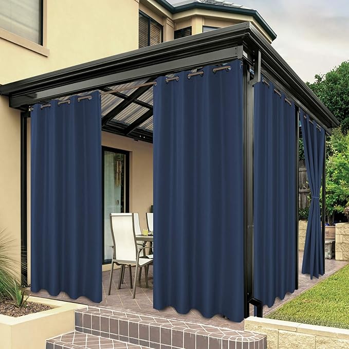 BONZER Outdoor Curtains for Patio Water Resistant Wide | Heavy Privacy Light by Bonzer