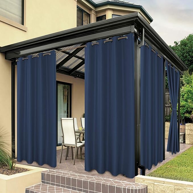 BONZER Outdoor Curtains for Patio Water Resistant | Heavy Privacy Light by Bonzer
