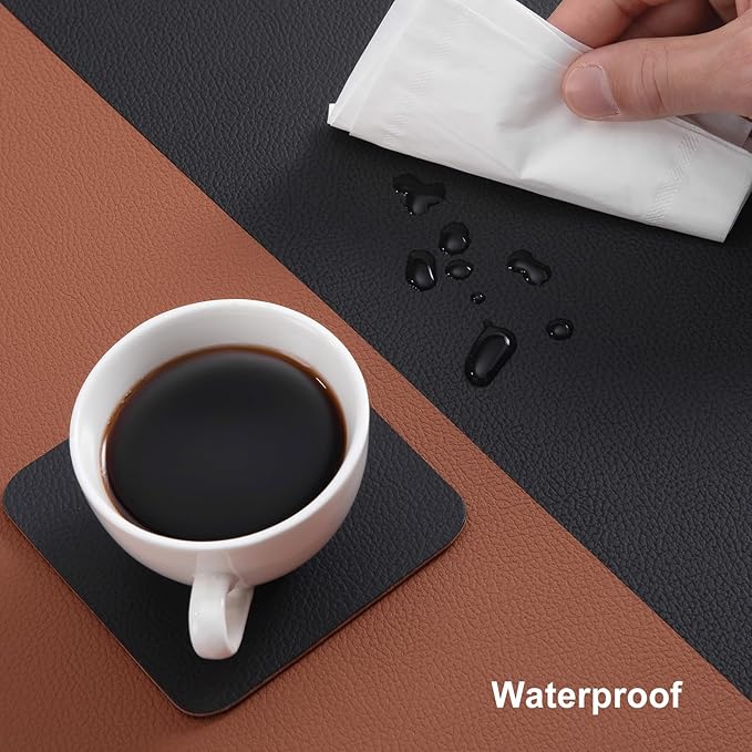 Myir JUN Table Runner Double Sided Vinyl Runner Table 55 Inch Long Runner for Table Washable Waterproof Non-Slip for Home Decorations Black Brown,12 x 55 inch