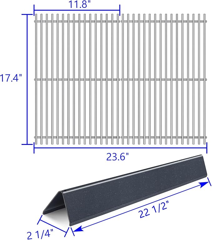 7536 7525 Grill Grates Replacement for Weber Spirit Grill Parts E-310, E-320, 300 Series, Weber Genesis Grill Silver B/C, Gold B/C, Platinum B/C, Spirit 700 and 900, 17.4” Flavorizer Bars Grid