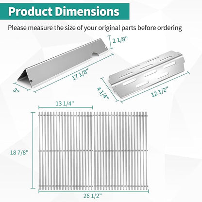 Stainless Steel 66032 Flavorizer Bars for Weber Genesis 2 Grill Parts 66095 Grill Grates 66795 Heat Deflector Grill Replacement Parts for Weber Genesis ii E-310 E-315 E-325 E-335 S-335 GS4