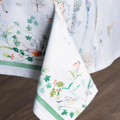 Maison d' Hermine Table Cloth Rectangle Table 100% Cotton 54 x 72 Inches Fall Tablecloth Reusable Everyday Use for Thanksgiving Christmas Decorations Dining Farmhouse Party (Snowy World)