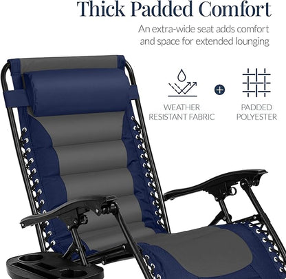 Best Choice Products Oversized Padded Zero Gravity Chair, Folding Outdoor Patio - Image 5