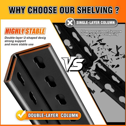 46''W Storage Shelves, Garage Shelving, Adjustable Garage Shelves, Heavy Duty - Image 4