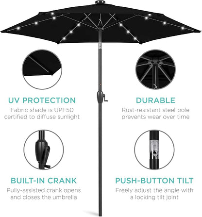 Best Choice Products 7.5ft Solar Umbrella LED Lighted Patio Umbrella, Table - Image 5