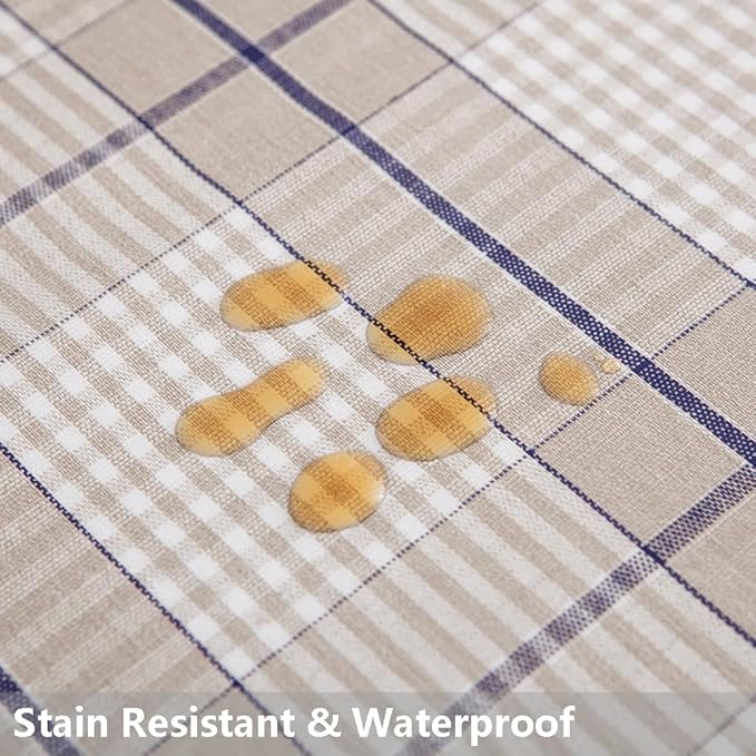TruDelve Heavy Duty Vinyl Table Cloth for Kitchen Dining Tables Wipeable PVC Tablecloth for Rectangle Table (54'' x 84'', Lattice-3)