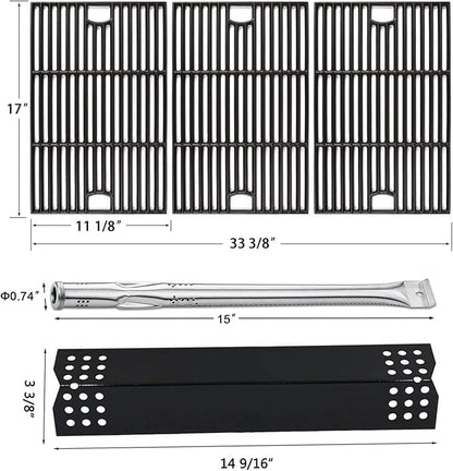 Hisencn Grill Parts Kit for Home Depot Nexgrill 6 Burner 720-0896E, 720-0896B, 720-0896C Gas Grill, Stainless Steel Grill Burners, Heat Plates Tent Shields Flame Tamers, Cooking Grates Grid