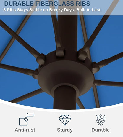 9FT Auto-Tilt Patio Umbrella|Outdoor Market Table Umbrella - Image 4