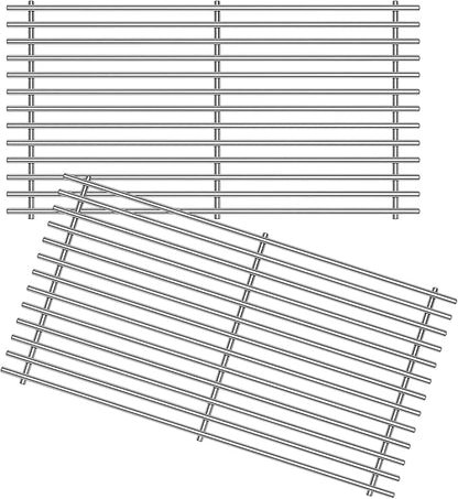 18 7/8" SUS304 9MM Cooking Grates for Weber Genesis II E210 Grill Grates for Weber Genesis II E-210 S-210 Genesis LX E240 S-240, 2-Pack Grill Grate for Weber 60004001 65004001 66801 66094