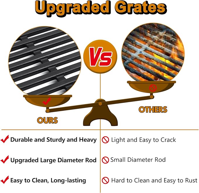 66095 Genesis II E-310 Grill Grates Replacement Parts for Weber Genesis II E-335 II E-315 II E335 II E-330 II S-335 II SE-310 II S-345 II SE-345 II SE-330 II 300 Series GS4 66802 Cooking Grates