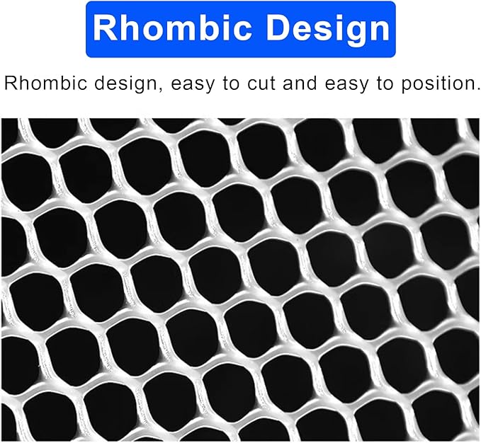 Plastic Wire Mesh Fence 39.3 Inches Wide Safety Fence Roll Balcony Protection Net Fencing Multi-Use Decorative Barrier for Chicken, Snow, Poultry, Patio, Garden, P(Size:1x20M - Mesh 1.2cm,Color:White)