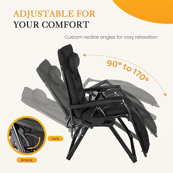 NEWBULIG Zero Gravity Chair, Folding Patio Recliner - Image 4