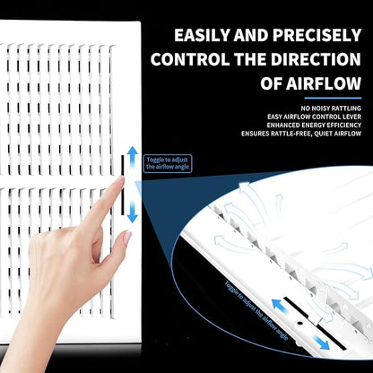 20x18 Vent Register [Duct Opening], Vent Covers for Home Ceiling, Two-Way Ventilation Register, Adjustable Solid Steel Wall Register Vent Cover (20"W x18"H [Duct Opening])