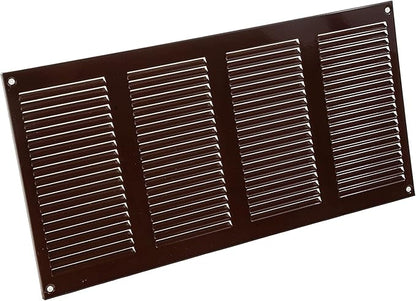 Vent Systems 16" x 8" Inch (Overall Dimensions) Pack of 2 - Brown - Air Vent Cover Metal Air Return Grill with Built-in Pest Guard Screen HVAC Vent Duct Cover for Home Improvement