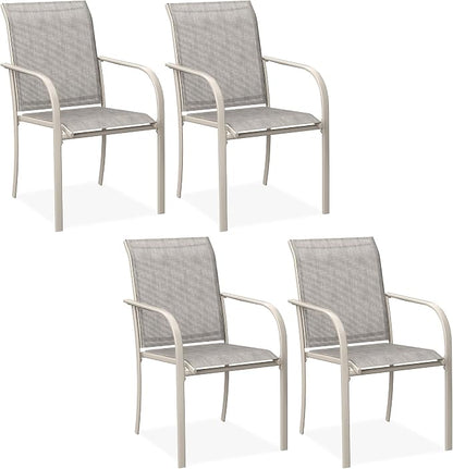 DIFY Patio Dining Chairs Set of 4, Stackable Outdoor Metal Chairs by DIFY