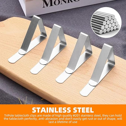 12 Pack Tablecloth Clips - Heavy Duty Picnic Table Clips, Stainless Steel Table Cloth Cover Clamps, Table Cloth Holders Ideal for Restaurant Picnics Marquees Weddings Graduation Party (12)