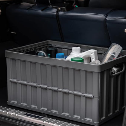 Citylife 64L Collapsible Storage Bins with Lids Plastic Storage Containers for Organizing Stackable Storage Box Large Heavy Duty Utility Crates, 2 Packs