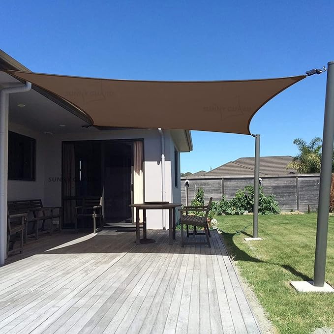 SUNNY GUARD 10' x 20' Rectangle Shade Sail 95% UV Block Outdoor Canopy | Sun by SUNNYGUARD
