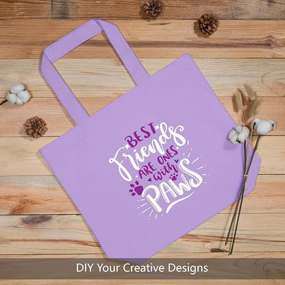 TOPDesign 1-Pack Super Strong Large 12oz Cotton Canvas Tote Bag, Reusable Grocery Shopping Cloth Bag, Fashionable Two-Tone Tote for Crafts, DIY Your Creative Designs