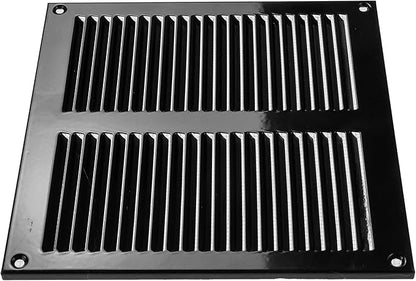 Repa Market 8x8 Inch Air Vent Cover/Black Galvanized Steel Louvered Grill Cover with Mesh Screen/Wall or Ceiling Vent/Durable Flush Mount HVAC Register for Indoor and Outdoor Ventilation