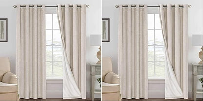 H.VERSAILTEX Blackout Curtains, Linen Curtains 108 inches Long 100% Black Out by HVERSAILTEX