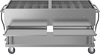 72 in. Commercial Mobile Outdoor Propane Gas Grill, ETL Listed in Stainless-Steel (KM-CGM-72)