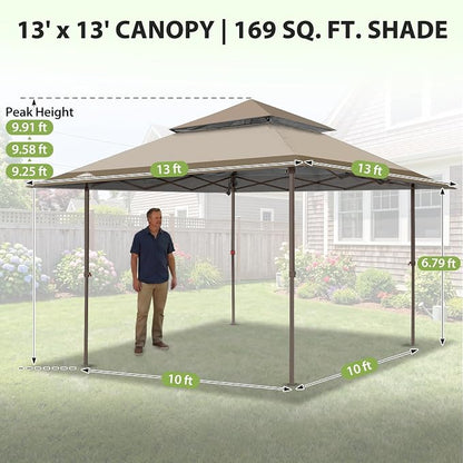 EAGLE PEAK 13x13 Pop Up Canopy Tent, Auto Extended Eaves, Heavy Duty Outdoor - Image 3