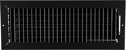 18"w X 6"h Adjustable AIR Supply Diffuser - HVAC Vent Cover Sidewall or Ceiling - Grille Register - High Airflow - Black [Outer Dimensions: 19.75"w X 7.75"h]