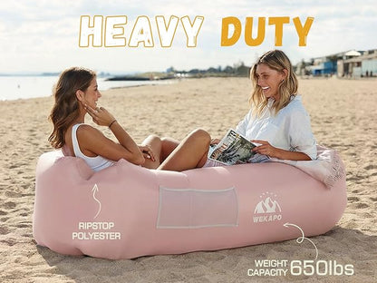 WEKAPO Inflatable Sun Lounger, Air Sofa, Hammock, Portable, Waterproof and Leak-Proof, Ideal for Backyard, Beach, Travel, Camping, Picnics and Music Festivals