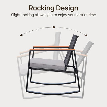 Gizoon 3 Pieces Rocking Patio Bistro Set | - Image 6