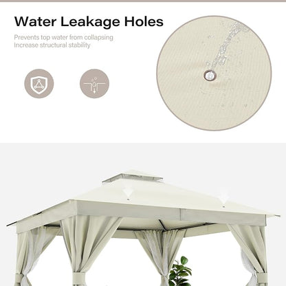 8'x8' Outdoor Gazebo, Metal Frame Heavy Duty Patio Canopy Tent Shelter - Image 4