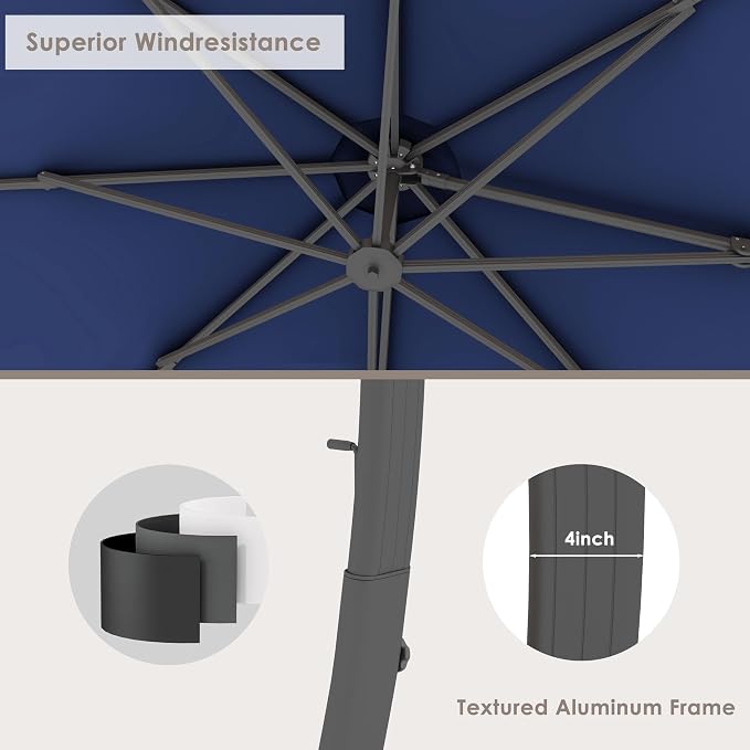 11FT All Aluminum Cantilever Patio Umbrella - Image 6