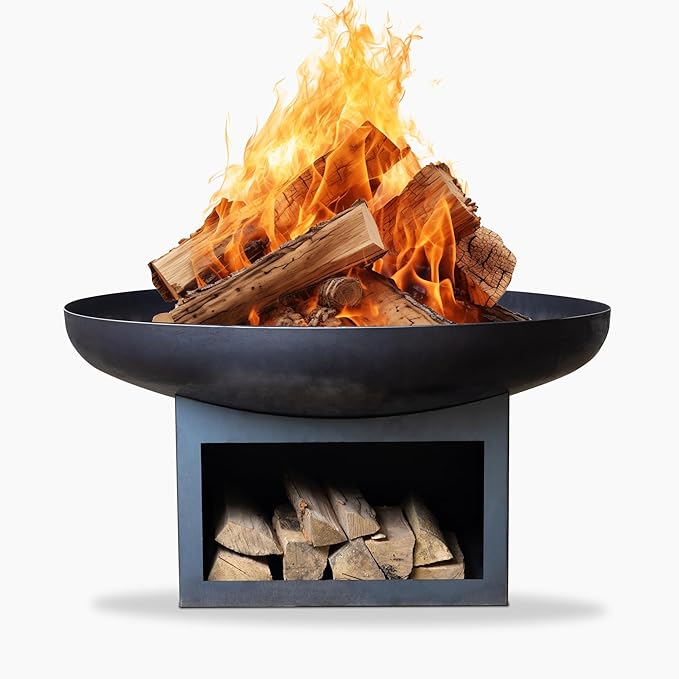 Fire Pit Bighorn 23" Outdoor Fire Bowl, Steel Firepit for Patio, Backyard & Garden (23" Bighorn)