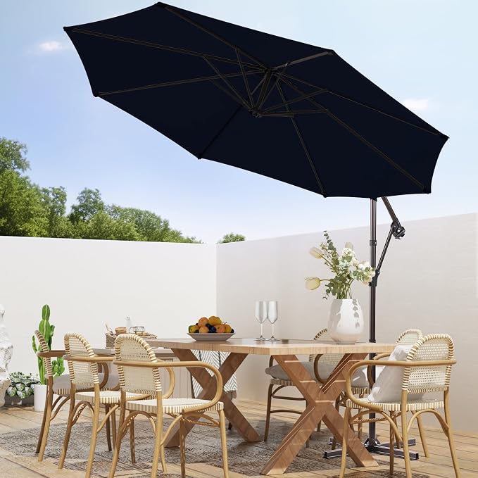 wikiwiki 10ft Patio Umbrellas Offset Outdoor Umbrella Cantilever Hanging - Image 7