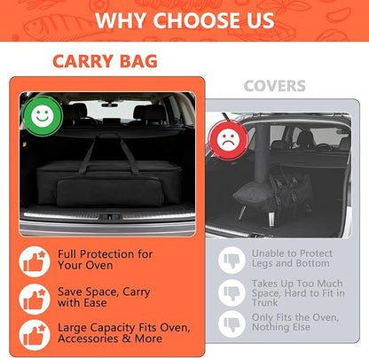Pizza Oven Carry Bag Compatible with Ooni Karu 12 & Karu 2, Ooni Pizza Oven Accessories, Outdoor Portable Carrying oven Cover with Chimney Pockets, Water Resistant & Heavy-Duty, Camping Gift, Bag Only