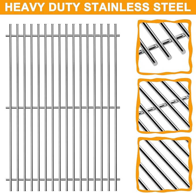 4 Burner Genesis II Grill Grates for Weber Genesis 2 GS4 E-310 E-330 E-315 E-325 S-345 Grill Replacement Parts, for Weber Genesis II/ II LX300 Series S-310 II S-335 II SE-335 II 66095 66802 Grates
