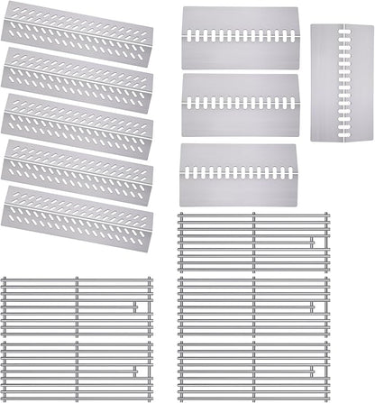 9MM 16517 Grill Grates 16GA Grill Heat Plates for 16631 16520 Bull Grill Replacement Parts, BBQ Bull Brahma 5 Burner 57568, 57569, 57568CE, 57568AGA, 57569CE, 57569AGA, Stainless Steel Grids