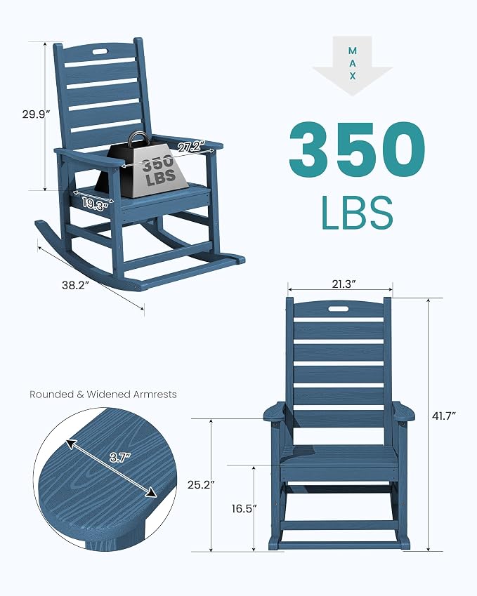 SERWALL Oversized Outdoor Rocking Chair - Image 3