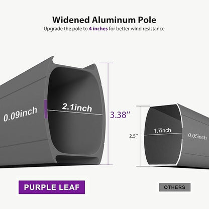 PURPLE LEAF Sunbrella Cantilever Patio Umbrella 12' X 12' Cast Ash | Sunbrella - Image 6