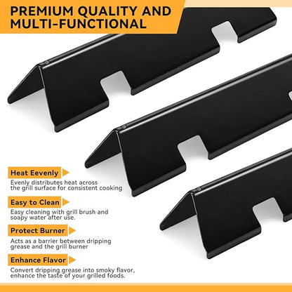 15.3 Inch Flavorizer Bars for Weber Spirit I & II 200 Gas Grills with Front-mounted Knobs, for Spirit E210 S210 E220 S220, Porcelain-enameled Steel, 3 PCS, for Weber Spirit Grill Parts 7635