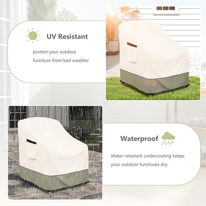 Outdoor Chair Covers 4 Pack 28 W x 31 D x 36 H inches,600D Heavy Duty Waterproof Adirondack Chair Cover,Outdoor Furniture Covers for Lawn/Garden Chiar