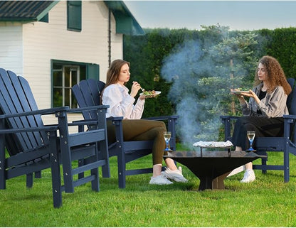 Oversized Stackable Adirondack Chair Set of 4, HDPE Fire Pit Chair | All-Weather - Image 2