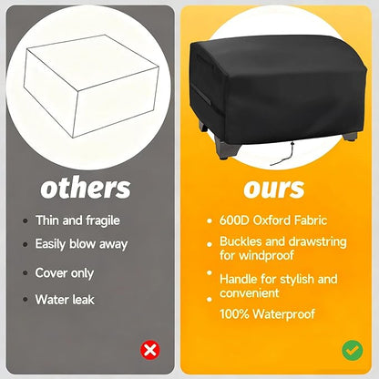 Tabletop Grill Cover for Cuisinart CPG-256 & CGG-306 Portable Electric Smoker, 8-in-1 Portable Wood Pellet Grill Cover for NXR 3 Burner Gas Grill, Waterproof Dustproof Cover for Grill Smoker