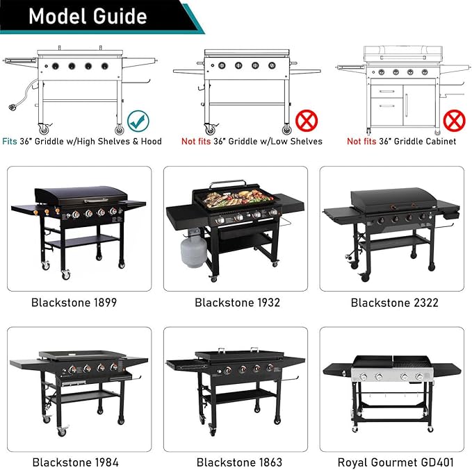ZJYWSCH Griddle Cover for Blackstone Iron Forged 36" Omnivore Griddle w/Hood 1863 1866 1899 1932 1984 2149 2151 2162 2177 2210 2212 2249 2256 2266 2310 2322 2336 2377 2411 2420