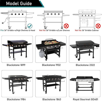 ZJYWSCH Griddle Cover for Blackstone Iron Forged 36" Omnivore Griddle w/Hood 1863 1866 1899 1932 1984 2149 2151 2162 2177 2210 2212 2249 2256 2266 2310 2322 2336 2377 2411 2420