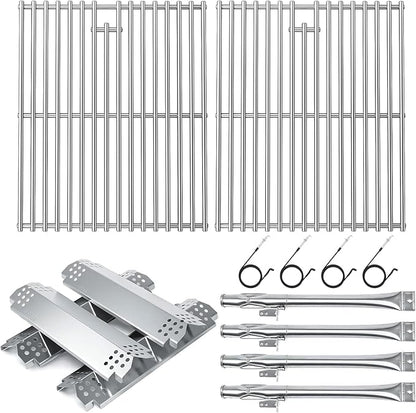Hisencn Grill Parts for Home Depot Nexgrill 4 Burner 720-0830H, 720-0830D, 720-0783E Gas Grill Models, 304 Stainless Steel Grill Burner, Heat Plate, Cooking Grates Grill Replacement Kit