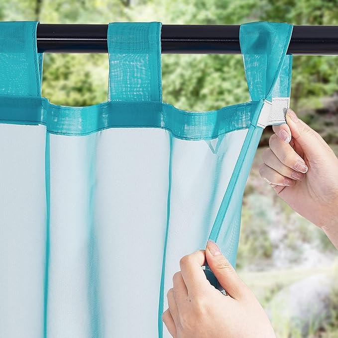 NICETOWN 2 Panels Outdoor Sheer Curtains - Image 2