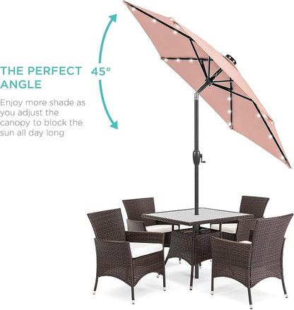 Best Choice Products 7.5ft Solar Umbrella LED Lighted Patio Umbrella, Table - Image 2