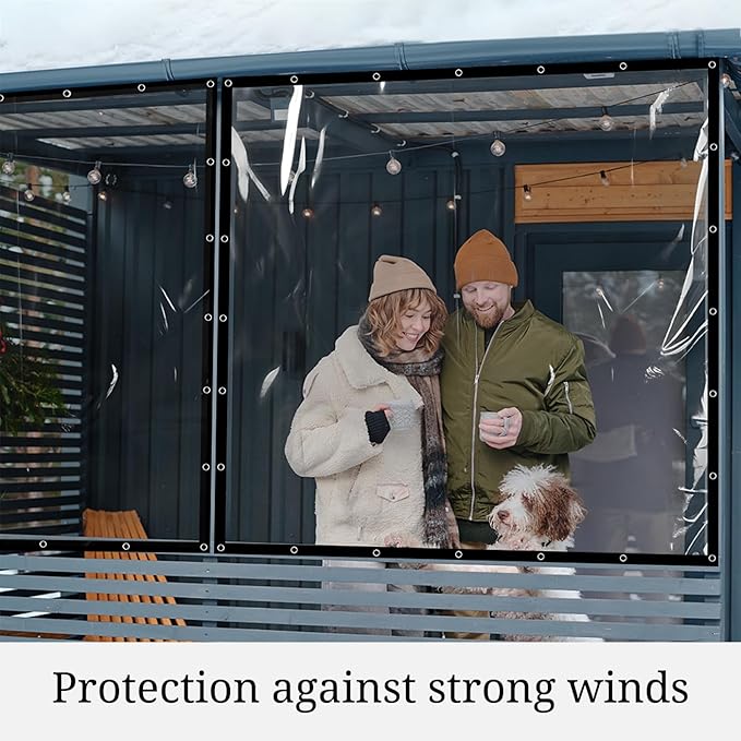 Covers & all Clear Tarp Heavy Duty Waterproof, 20mil Clear Tarp with Grommets, Outdoor Tarp for Patio Covers, Porch Screens, Greenhouses, Chicken Coop (8' H x 15' W Feet), Indoor or Outdoor Use