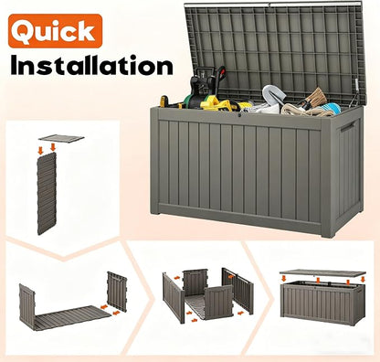 Outdoor Deck Storage Box, Resin Deck Boxes Indoor and outdoor, Waterproof - Image 6